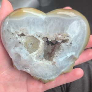 Heart-Shaped Geode Crystal With Skulls